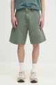 Хлопковые шорты Carhartt WIP Double Knee Short гладкий зелёный I034793.1YF06