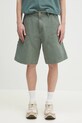 Бавовняні шорти Carhartt WIP Double Knee Short гладкий зелений I034793.1YF06