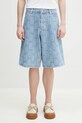 Kenzo szorty jeansowe wzorzyste niebieski FF55DS3396J4.DB