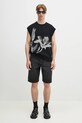 Дънков къс панталон Daily Paper Laser Monogram Denim Shorts 2511132 черен