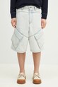 Marcelo Burlon denim shorts Bleach Dnm Wide Cargo Shorts Light Blue plain blue CMYC003S25DEN0014000