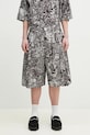 Marcelo Burlon pantaloni scurti din bumbac Aop Mech Pajama Shorts Dark Grey Medium bumbac gri CMCB00AS25FAB0010706