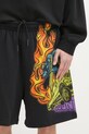 Marcelo Burlon szorty bawełniane County Flame Comfy Sweatshort Black Red czarny CMCI012S25FLE0031025