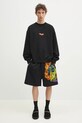 Marcelo Burlon szorty bawełniane County Flame Comfy Sweatshort Black Red CMCI012S25FLE0031025 czarny