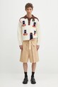 JW Anderson szorty bawełniane Folded Front Pleat SR0107.PG1713.132 beżowy