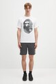 AAPE pantaloni scurți din bumbac Now Sweat AAPSPMB678XXO gri