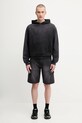 1017 ALYX 9SM pantaloni scurți din bumbac Fleece garment dye cargo negru AAMSO0084FA01