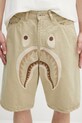 Pamučne kratke hlače A Bathing Ape Shark garment dye bež 1L30151001