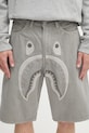 A Bathing Ape szorty bawełniane Shark garment dye szary 1L30151001
