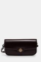 Δερμάτινη τσάντα Tory Burch Robinson καφέ 161943.616