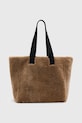 Кожена чанта с две лица AllSaints IZZY SHEARLING гладка кожа кафяв W056XB