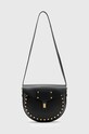 Kožna torba AllSaints MIRO SADDLE bez uzorka crna W216XB