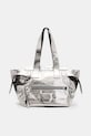 Kožená kabelka AllSaints PEREZ SHOULDER přírodní kůže stříbrná W392XB