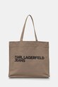 Бавовняна сумка Karl Lagerfeld Jeans надрук зелений A1W50002