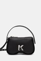 Torba Karl Lagerfeld Jeans imitacija zrnate kože crna A1W30280