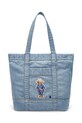 Polo Ralph Lauren geantă de bumbac uni albastru 428960637