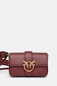 Kožna torba Pinko bez uzorka bordo 104340.A0QO