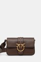 Pinko borsa a mano in pelle pelle fiore marrone 104340.A0QO