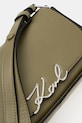 Δερμάτινη τσάντα Karl Lagerfeld K/SIGNATURE πράσινο A1W30039