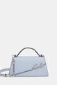 Karl Lagerfeld torebka skórzana K/SIGNATURE skóra licowa niebieski A1W30458