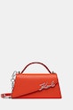 Karl Lagerfeld torebka skórzana K/SIGNATURE skóra licowa pomarańczowy A1W30458