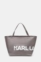 Bavlnená taška Karl Lagerfeld potlač strieborná A1W50064
