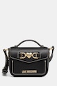 Кожаная сумочка Love Moschino аппликация чёрный JC4063PP1