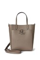Kožená kabelka Lauren Ralph Lauren nášivka hnedá 431966760