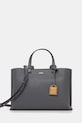 Dkny torebka skórzana skóra licowa szary R44D1I53