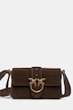 Semišová kabelka Pinko semišová koža hnedá 104340.A2CC