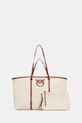 Pamučna torba Pinko bez remena bež 104715.A2G2
