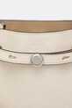 Δερμάτινη τσάντα Tory Burch Romy Pebbled Satchel 164866.921 μπεζ