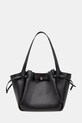 Kožna torba Tory Burch Romy Pebbled Tote bez uzorka crna 163388.001