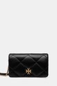Tory Burch poseta de piele Kira Diamond Quilt uni negru 158624.001