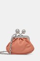 Шкіряна сумка Weekend Max Mara лицьова шкіра рожевий 2515721014600