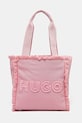 Τσάντα HUGO υφασμάτινο ροζ 50541535