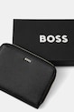 BOSS etui na kartę skórzane czarny 50543476