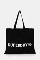 Superdry borsa in cotone sovrastampa nero Y9110270A.02A