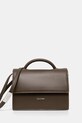 Torba Calvin Klein imitacija zrnate kože smeđa K60K613162
