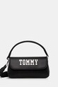 Τσάντα Tommy Jeans απομίμηση λείου δέρματος μαύρο AW0AW17391