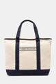 Bavlněná kabelka Tommy Hilfiger hladký béžová AW0AW17421