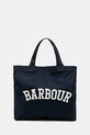Βαμβακερή τσάντα Barbour απλικέ σκούρο μπλε LBA0414NY91