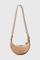 Accesorii AllSaints geanta de mana din piele intoarsa HALFMOON W099XC bej