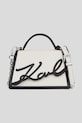 Шкіряна сумочка Karl Lagerfeld K/SIGNATURE лицьова шкіра білий A1W30224