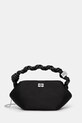 Torba GANNI Bou Bag Mini Soir Satin bez uzorka crna A6340.