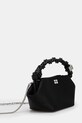 Torba GANNI Bou Bag Mini Soir Satin A6340. crna SS25