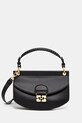 Kožna torba GANNI Apo-G Bag Mini Top Handle bez uzorka crna A6349