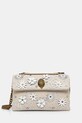 Kožená kabelka Kurt Geiger London KENSINGTON nášivka béžová 4373541109