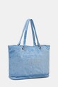 Juicy Couture geantă de mână din catifea Kimberly BEJQL8761WPO albastru SS25