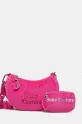 Juicy Couture geantă de mână din catifea BLOSSOM RHINESTONE CHAIN nu incape in A4 roz BEJL58834WCO